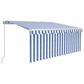 Toldo Retrátil Manual com Estore/led 3x2,5 M Azul e Branco