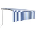 Toldo Retrátil Automático com Estore 4x3 M Azul e Branco