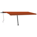 Toldo Automático Independente 500x350 cm Laranja e Castanho