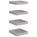 Prateleiras de Parede 4 pcs 23x23,5x3,8cm Mdf Cinzento-cimento