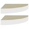 Prateleiras Canto Parede 2 pcs 35x35x3,8 cm Mdf Carvalho/branco