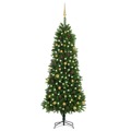 Árvore de Natal Artificial com Luzes LED e Bolas 240 cm Verde