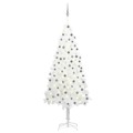 Árvore de Natal Artificial com Luzes LED e Bolas 210 cm Branco