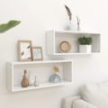 Prateleiras Parede Forma de Cubo 2pcs Contr. 60x15x23 cm Branco