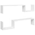 Estantes de Parede 2pcs 100x15x20 cm Contrapl. Branco Brilhante