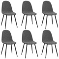 Cadeiras de Jantar 6 pcs Veludo Cinzento-escuro