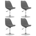Cadeiras de Jantar Giratórias 4 pcs Tecido Cinzento-claro