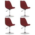 Cadeiras de Jantar Giratórias 4 pcs Tecido Vermelho Tinto