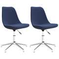 Cadeiras de Jantar Giratórias 2 pcs Tecido Azul