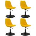 Cadeiras de Jantar Giratórias 4 pcs Veludo Amarelo