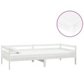 Sofá-cama com Colchão 90x200 cm Pinho Maciço Branco