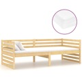 Sofá-cama com Colchão 90x200 cm Pinho Maciço