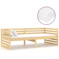 Sofá-cama com Colchão 90x200 cm Pinho Maciço