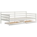 Sofá-cama com Gavetas 90x200 cm Pinho Maciço Branco