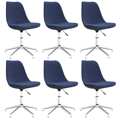 Cadeiras de Jantar Giratórias 6 pcs Tecido Azul