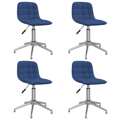 Cadeiras de Jantar Giratórias 4 pcs Tecido Azul