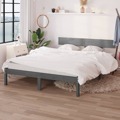 Estrutura Cama Pequena Casal Uk 120x190 cm Pinho Maciço Cinza