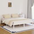 810441 Bed Frame Solid Wood Pine 160x200 cm White
