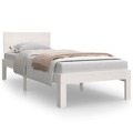 Estrutura Cama Pequena Solteiro 75x190 cm Madeira Maciça Branco