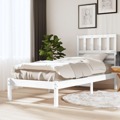 Estrutura Cama Solteiro 90x190 cm Pinho Maciço Branco