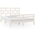 Estrutura de Cama 160x200 cm Madeira de Pinho Maciça Branco