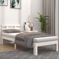 Estrutura de Cama 100x200 cm Madeira Maciça Branco