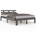 Estrutura de Cama King 150x200 cm Madeira Maciça Cinza