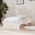 Estrutura Cama Pequena Solteiro 75x190 cm Madeira Maciça Branco