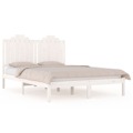 Estrutura de Cama 5FT King 150x200 cm Pinho Maciço Branco