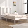 Estrutura de Cama 90x200 cm Pinho Maciço Branco