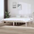 Estrutura de Cama 200x200 cm Pinho Maciço Branco