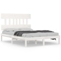 Estrutura de Cama Super King 180x200 cm Madeira Maciça Branco