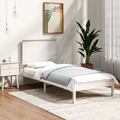 Estrutura Cama Pequena Solteiro 75x190 cm Madeira Maciço Branco