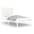 Estrutura Cama de Solteiro 90x190 cm Madeira Maciça Branco