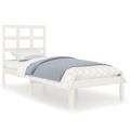 Estrutura Cama de Solteiro 90x190 cm Madeira Maciça Branco