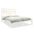 Estrutura de Cama 140x190 cm Madeira Maciça Branco