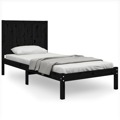 Estrutura Cama de Solteiro 90x190 cm Pinho Maciço Preto