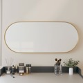 Espelho de Parede 25x60 cm Oval Dourado