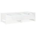 Estrutura Sofá-cama de Puxar 2x(90x190) cm Pinho Maciço Branco