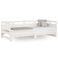 Sofá-cama de Puxar Pinho Maciço 2x(90x200) cm Branco