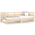 Sofá-cama de Puxar Pinho Maciço 2x(90x190) cm