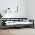 Sofá-cama 90 X 200 cm Madeira de Pinho Maciça Cinzento