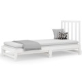 Sofá-cama de Puxar 2x(90x200) cm Pinho Maciço Branco