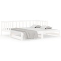 Estrutura Sofá-cama de Puxar 2x(90x190) cm Pinho Maciço Branco