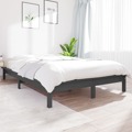 Estrutura de Cama Casal 135x190 cm Pinho Maciço Cinza