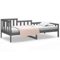 Sofá-cama 90 X 200 cm Madeira de Pinho Maciça Cinzento