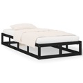 Estrutura Cama Pequena Solteiro 75x190 cm Madeira Maciça Preto