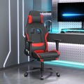 Cadeira Gaming Giratória +apoio Pés Tecido Preto/vermelho