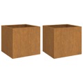 Vasos/floreiras 2 pcs 32x30x29 cm Aço Corten Cinzento