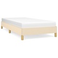 Estrutura de Cama 90x200 cm Tecido Cor Creme